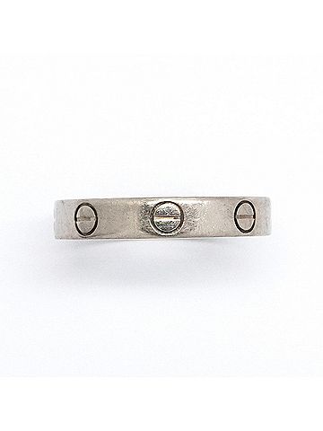 Cartier Cartier Mini Love Ring, 18K White Gold, Size #54, Ladies' (view 2)