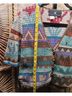 Peruvian Connection 100% Pima Cotton Aztec Or Tribal Print Multi Color Cardigan Size L - photo 9