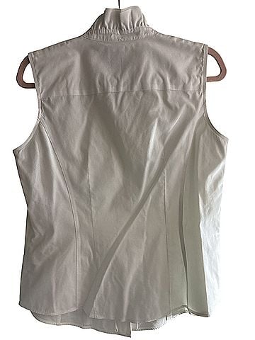 Brooks Brothers Fitted Non-Iron Stretch Supima® Cotton Ruffle Shirt Sleeveless Blouse (view 2)