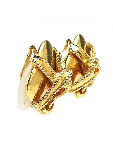 Chanel Chanel earrings, Coco Mark design, metal, gold, women's, e61911a (view 2)