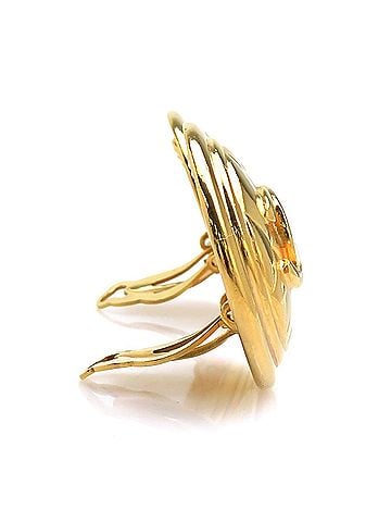 Chanel Chanel earrings, Coco Mark design, metal, gold, women's, e61910a (view 2)