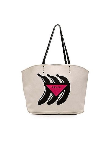 Prada Canvas Canapa Printed Banana Tote (view 1)