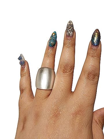 Alexis Bittar Lucite Block Ring- Silver Gloves (view 1)