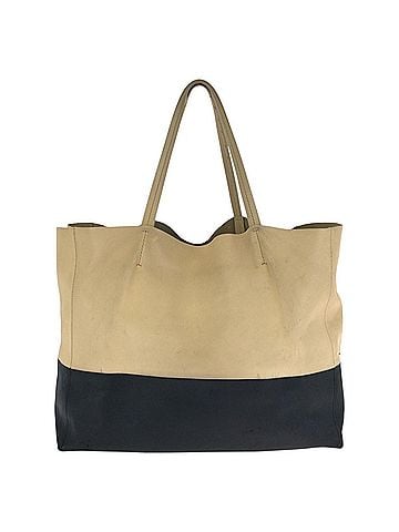 Céline CELINE Horizontal Cabas Bicolor Beige Black Gold Hardware Leather Tote Bag Shoulder for Women (view 2)