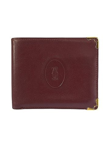 Cartier CARTIER Cartier Must Line Wine Red Bordeaux Leather Folding Wallet Billfold Men's (view 1)