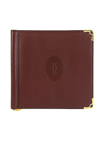 Cartier CARTIER Cartier Must Line Bordeaux Gold Hardware Leather Billfold with Money Clip Men's Folding Wallet (view 1)