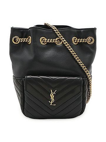 Yves Saint Laurent SAINT LAURENT PARIS YSL Yves Saint Laurent Joe Mini Bucket Bag Chain Shoulder Leather Black 701631 (view 2)