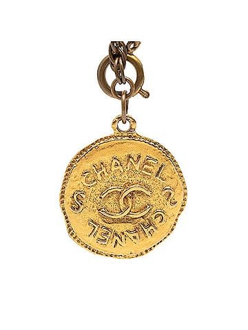 Chanel Chanel Coco Mark Coin Motif Chain Pendant Necklace, Gold Plated, Women's. (view 1)