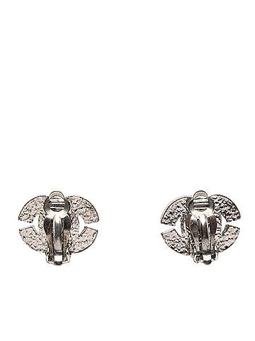 Chanel Chanel Coco Mark Bijou Earrings, Silver Metal, Women's CHANEL (view 2)