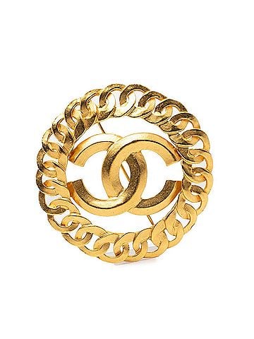 Chanel Chanel Vintage Coco Mark Brooch, Gold Plated, Women's CHANEL (view 1)