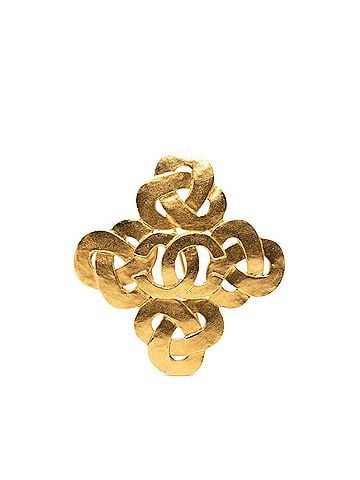 Chanel Chanel Vintage Coco Mark Brooch, Gold Plated, Women's CHANEL (view 1)