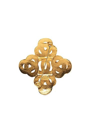 Chanel Chanel Vintage Coco Mark Brooch, Gold Plated, Women's CHANEL (view 2)