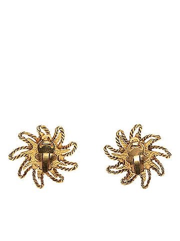 Chanel Chanel Coco Mark Sun Motif Earrings, Gold Plated, Women's CHANEL (view 2)