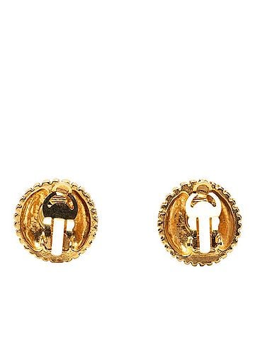 Chanel Chanel Coco Mark Round Earrings, Gold Plated, Women's CHANEL (view 2)