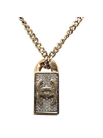 Chanel Chanel Coco Mark Necklace, Gold Plated, Rhinestones, Women's CHANEL (view 1)