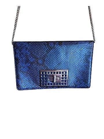 Michael Kors Ellie MD Shoulder Clutch Snake Print Leather Crossbody Bag (view 1)