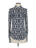 Tory Burch 100% Rayon Blue Ivory Long Sleeve Blouse Size S - photo 1