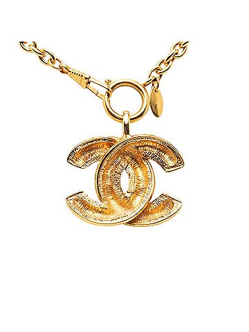 Chanel Chanel Matelassé Coco Mark Necklace, Gold Plated, Women's CHANEL (view 2)