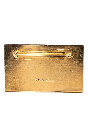 Chanel Chanel Logo Plate Coco Mark Brooch Gold Plated Women's CHANEL (view 2)