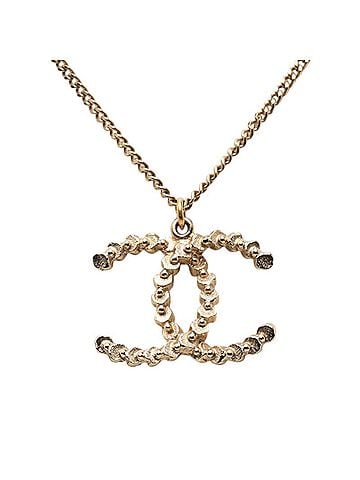 Chanel Chanel Coco Mark Necklace, Gold Plated, Rhinestones, Women's CHANEL (view 2)