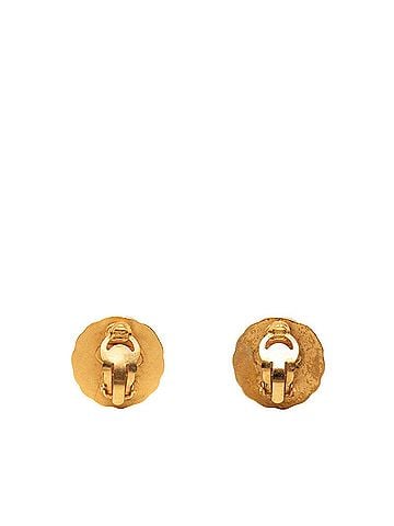 Chanel Chanel Vintage Coco Mark Earrings, Gold Plated, Women's CHANEL (view 2)
