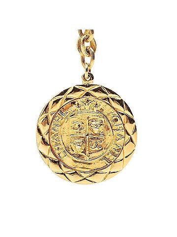 Chanel Chanel Coco Mark Lion Motif Matelassé Chain Pendant Necklace Gold Plated Women's CHANEL (view 1)