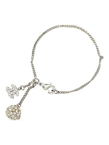 Chanel Chanel Coco Mark Bracelet, Silver Rhinestone, Metal, Women's CHANEL (view 1)