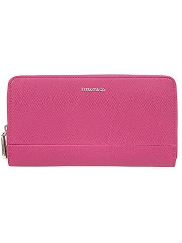 Tiffany & Co. Unused Tiffany & Co. round zipper leather long wallet, purple, 0529TIFFANY&Co. (view 1)