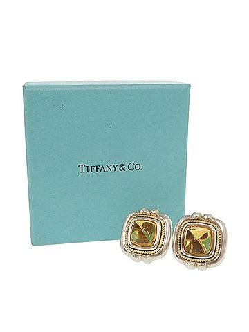 Tiffany & Co. Tiffany & Co. Vintage Square Sterling Silver 925 18K Yellow Gold 750 Citrine Earrings 0491 TIFFANY&Co. (view 2)