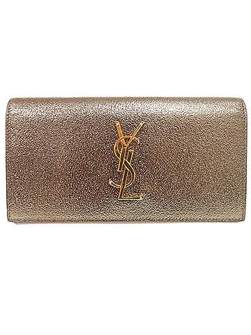 Yves Saint Laurent Yves Saint Laurent Excellent condition Saint Laurent Paris logo metallic long wallet GBL372266 0716 leather gold 0493SAINT LAURENT PARIS (view 1)