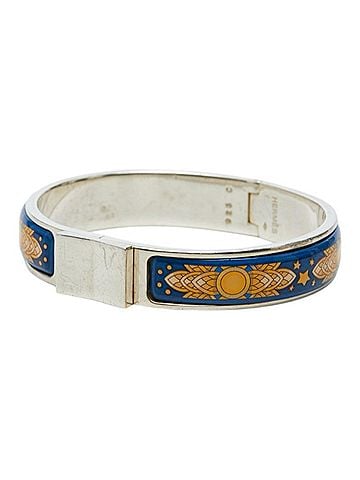 Hermès Hermes Email PM Cloisonné Bangle SV925 Silver Enamel Women's HERMES (view 1)