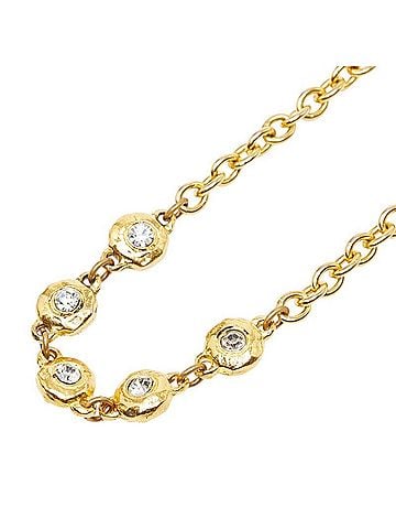 Chanel Chanel Chain Long Necklace Gold Plated Rhinestone Women's CHANEL (view 1)