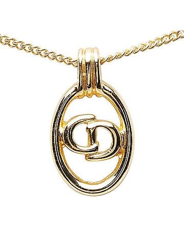 Christian Dior Christian Dior Dior CD Logo Pendant Necklace, Gold Plated (GP), Women's. (view 2)