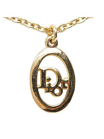 Christian Dior Christian Dior Dior Vintage Logo Necklace, Gold Plated, Women's (view 2)