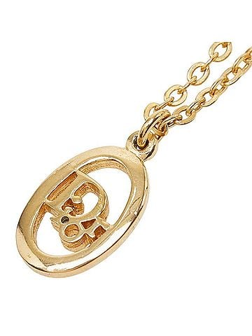 Christian Dior Christian Dior Dior CD Logo Pendant Necklace, Gold Plated, Women's (view 1)