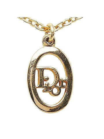Christian Dior Christian Dior Dior CD Logo Pendant Necklace, Gold Plated, Women's (view 2)