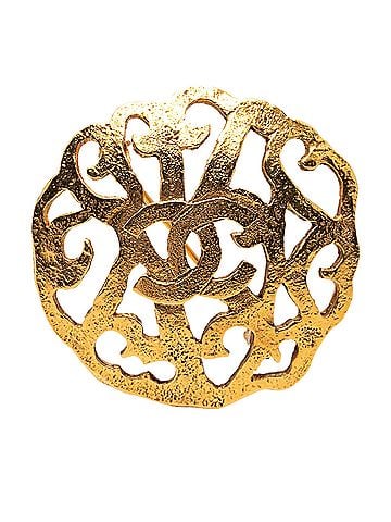 Chanel CC Gold Plated Brooch (view 1)