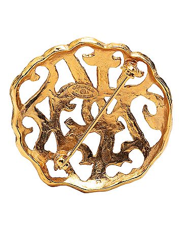 Chanel CC Gold Plated Brooch (view 2)