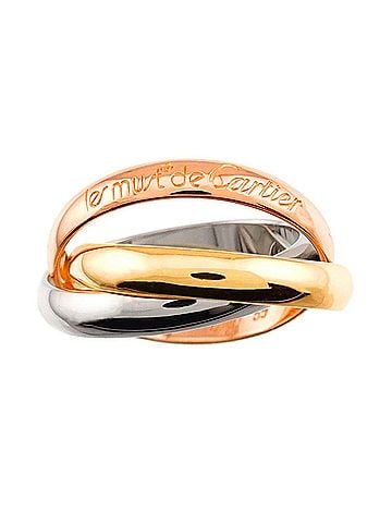 Cartier Cartier Trinity MM #55 Ring, 18K Yellow Gold, White Pink Triple Band, Three Colors, 750 Gold. (view 2)