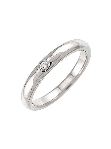 Tiffany & Co. Tiffany & Co. Stacking Band Ring, 1 Diamond, Platinum. (view 1)