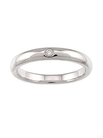 Tiffany & Co. Tiffany & Co. Stacking Band Ring, 1 Diamond, Platinum. (view 2)