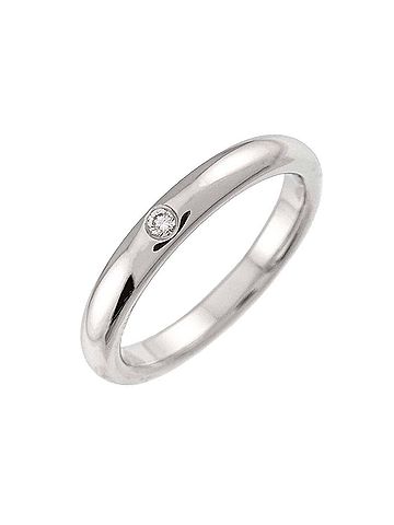 Tiffany & Co. Tiffany & Co. Stacking Band Ring with 1 Diamond, Platinum. (view 1)