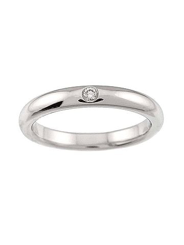Tiffany & Co. Tiffany & Co. Stacking Band Ring with 1 Diamond, Platinum. (view 2)