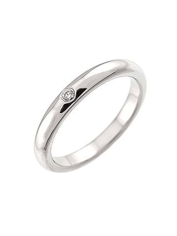 Tiffany & Co. Tiffany & Co. Stacking Band Ring with 1 Diamond, Platinum. (view 1)