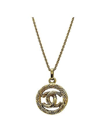 Chanel CHANEL Coco Mark Circle Necklace Pendant GP Gold (view 1)