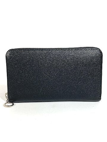 Bvlgari BVLGARI Bulgari Logo Long Wallet, Round Zipper, Leather, Men's and Women's, Black (view 1)