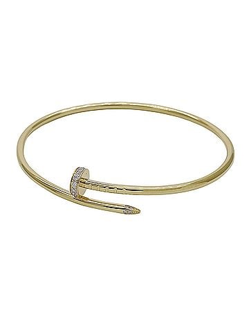Cartier Cartier bracelet, women's/men's, brand bangle, 750YG, Juste un Clou small, yellow gold, size #18, jewelry. (view 1)