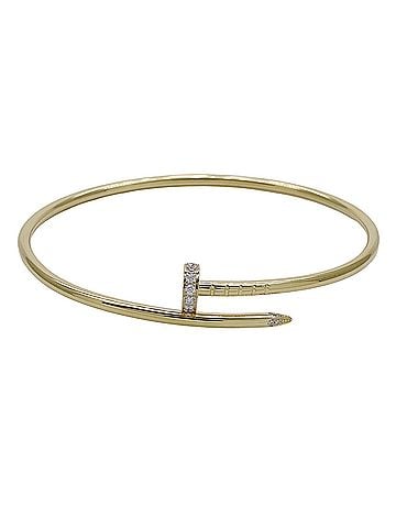 Cartier Cartier bracelet, women's/men's, brand bangle, 750YG, Juste un Clou small, yellow gold, size #18, jewelry. (view 2)