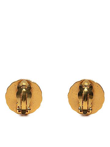 Chanel Chanel Coco Mark Vintage Round Earrings, 95A Stamp, Gold Plated, Women's CHANEL (view 2)