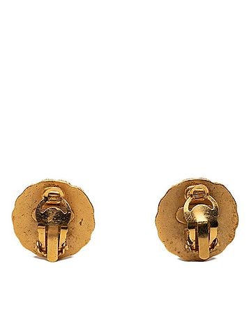 Chanel Chanel Coco Mark Vintage Round Earrings, 93A Stamp, Gold Plated, Women's CHANEL (view 2)